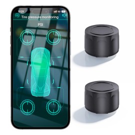 OBEST Tyre Pressure Control System with App, Intelligent Bluetooth 5.0 Motorcycle TPMS, Wireless Tyre Pressure and Temperature Detector, Supports iOS and Android, with 2 External Sensors