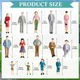 Namalu Pack of 28 People Figures Model Scale 1:25 Mini Model Building Figures for Model Railways Tiny Dollhouse Figures Made of Plastic Painted Toy Figures People Standing for Scene