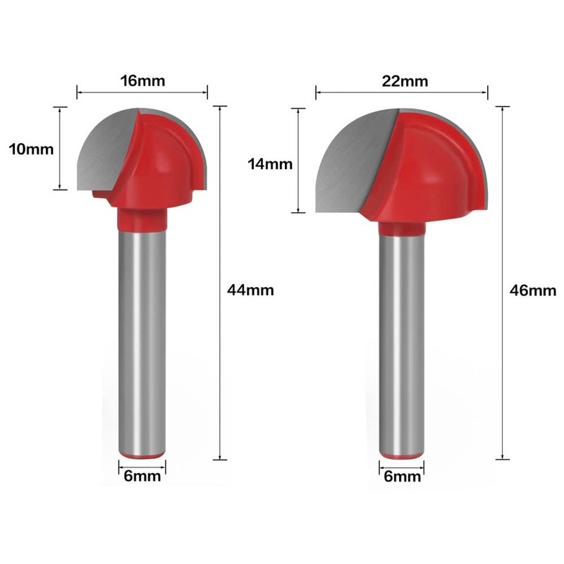2 Piece Set of 2 Carbide U-Groove Bits, Shanks, Round