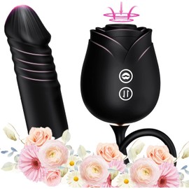 Upgrade Mode 2026 New Red Roses Flower Toy for Women, Whisper-Quiet & Waterproof Design Toys P205(Black)