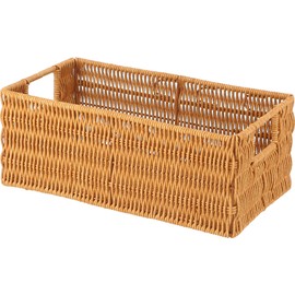 Fuji Boeki 27875 Storage Basket, Width 11.8 x Depth 6.9 x Height 4.5 inches (30 x 17.5 x 11.5 cm), Natural, Washable, Handle, Handle, Hand Woven