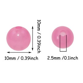 Tupalizy 100PCS Round Acrylic Beads Glow in The Dark Ball Spacer Beads for Bracelets Jewelry Making Necklaces Earring Keychains String DIY Craft Projects Hair Braids Birthday Party Gifts Decor, 10mm
