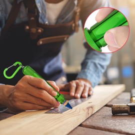 Gscocl Lumber Crayon Holder for 1/2" Round or Hexagonal Crayons, Ferro Rods. Industrial Heavy Duty Carpenter,Construction Aluminum Crayon Holder(Green 2 Pack)