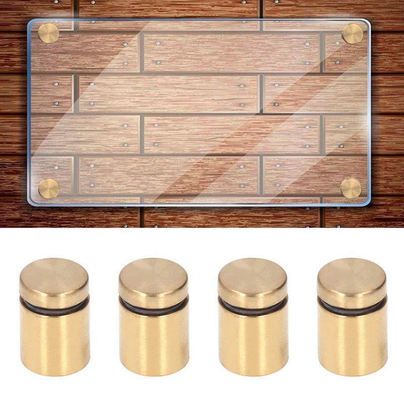 12Pcs Advertising Nail Stainless Steel Electroplated Brushed Gold Sign Holder