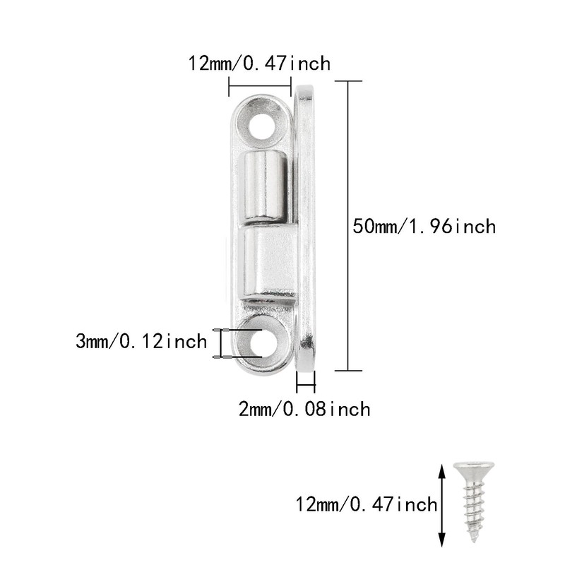 ITROLLE 4PCS Silver CL231-3 Barrel Style Detachable Hinges Gate Hinge