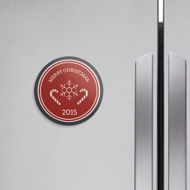 Unbranded Merry Christams Decoration | 4'' X 4'' Round Decorative Magnet