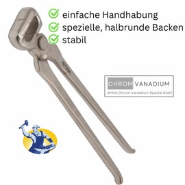 AMKA CV Hoof Cutting Pliers with Semicircular Jaws Chrome Vanadium Steel 12 Inches