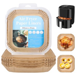200 Pcs Air Fryer Liners, 7.9inch Disposable Food Grade Air Fryer Parchment Paper Liners, Square Non-Stick Oil Resistant Air Fryer Paper