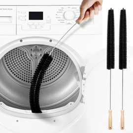 2Pack Flexible Dryer Vent Cleaning Brush - 304 Stainless Steel Lint Remover Refrigerator Coil Cleaning Brush Clothes Trap Duct Remover Home Essential Cleaning Tool Dryer Lint Brush