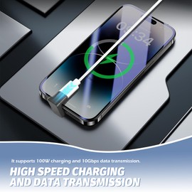 Junsasi 180 Degree USB C Adapter 180 Degree Male to USB-C Female 10Gbps PD 100W U Shape Adapter Compatible with Switch Tablet Phone Steam Deck