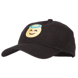 Angel Icon Patched Unstructured Washed Cap - Black OSFM