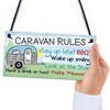 RED OCEAN Caravan Rules Novelty Hanging Plaque Campervan Outdoor Garden