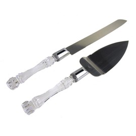 Homeford FNS000005859CRYS - Juego de Cuchillo y Servidor para Tartas de Boda, 2 1/2 Pulgadas, Transparente