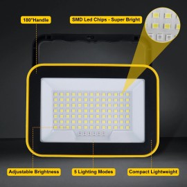 T-SUN 2PCS Rechargeable Work Light LED Battery Flood Light Outdoor Camping Night Light