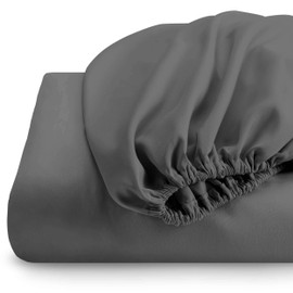 Bare Home Fitted Sheet + Pillowcase Set - Premium 1800 Ultra-Soft Microfiber - Hypoallergenic - Wrinkle Resistant (Full XL, Grey)