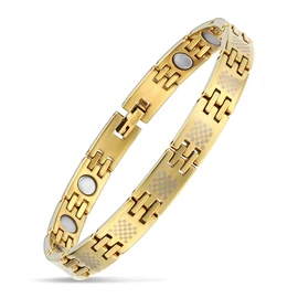 USWEL Lymph Drainage Magnetic Bracelet,Imagineitem Magnetic Lymph Detox Bracelet,Hematite Magnetic Therapy Slimming Bracelet, Ultra Strength Magnetic Therapy Bracelet for Women and Men~18K Gold Plating Jewelry Gift with Adjustment Tool
