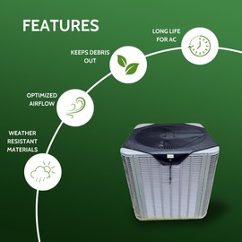 GREEN VENT - Air Conditioner Cover Universal 28x28, Central HVAC Screen, Outside Unit Shade, Heat Pump Mesh Protector, Full Leaf Guard, Round Compressor Net Defender for AC Outdoor Conditioners(28x28)