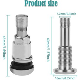 KEWAYO 4Pcs Tire Valve Stem, Bolt-in Car Tire Valve Stems with Dust Cap, Metal Tubeless Tire Valve Stem Accessories for AVT, Motorcycle, Truck and Lawn Mower