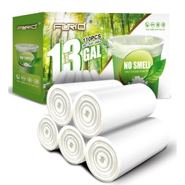 FORID 13 Gallon Trash Bags - Clear Plastic Garbage Bags Medium Tall Trash Can Liners for Kitchen Office Home Waste Bins Unscented One Box with 5 Roll 110 Count 55 Liter - Thick & Durable Trash Bag