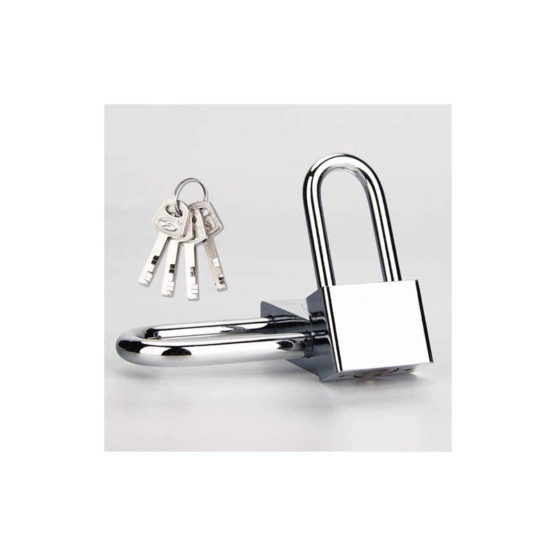 Padlock, Magnum Solid Steel Lock, 40mm Wide Silver Tone Metal