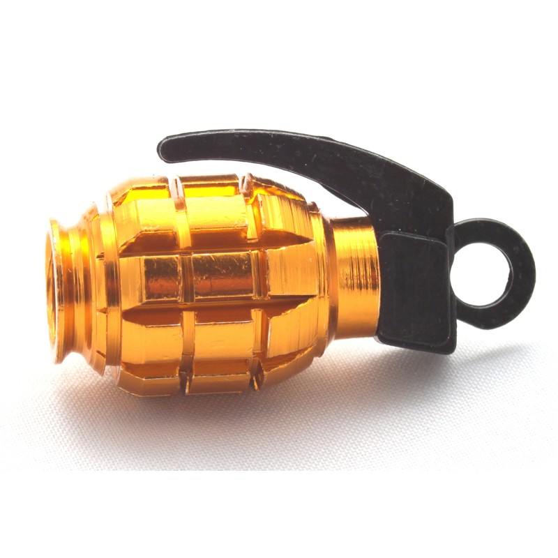 4x Valve Caps Hand Grenade Grenade Colour: Gold Golden Valve