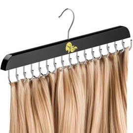 NiHome 360° Rotating Hair Extension Hanger for Home & Salon, High-Temperature Resistant Holder for Hair Extensions, Wigs, Ponytails, Sew-Ins, Micro Bundles, Sturdy 16-Tooth Design Holds 20 Extensions