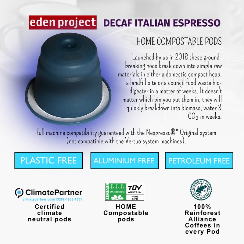 THE EDEN PROJECT Home Compostable Coffee Pods - Compatible with