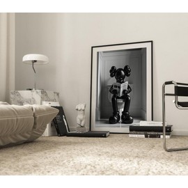 Black Kaws Figure Sitting On The Toilet Reading A Newspaper Poster No Frame , Kaws Poster Print, Hypebeast Figure Poster, Printable KAWS Poster, Kaws Picture - Colour: Poster No Frame, size: 8 x 12 inch