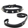 Newtensina Fashion Dogs Collar and Leash with Studs Soft Leather