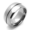 DoubleAccent 9MM Comfort Fit Titanium Wedding Band Grooved Center Ring
