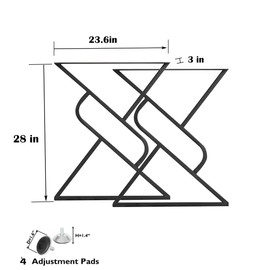 BOTAOYIYI Table Legs 28 inch, Dining Table Legs, Metal Table Base Heavy Duty Desk Legs,Industrial Modern Furniture Legs Set of 2 (A, 28")