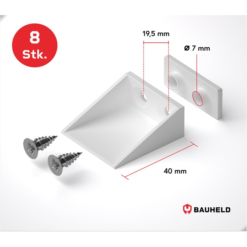 BAUHELD Roller Shutter Stop Square [8 Pieces] – Outer Roller