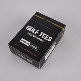GOCHSS Golf Tees 10pcs 83mm(3.25") Coffee Color Premium Bamboo Golf Tees.