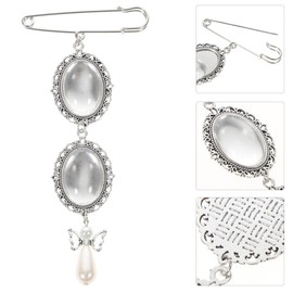 Gadpiparty 2 Uds Ramo De Boda Foto Nupcial Lacy Oval Foto Broche Pin Memorial Marco De Imagen Ramo Cabujones De Cristal Boda Foto para Boda Despedida De Soltera