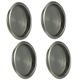 HOMOTEK 4 Pack Closet Door Finger Pulls, 2-1/8” Round Sliding Door Handles, Bypass Door Pulls Recessed Door Pulls, Cabinet Pulls, Pocket Door Pulls, Easy Snap No Drill, Antique Brass