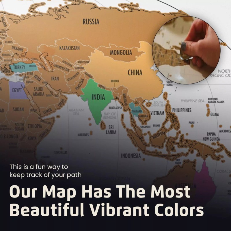 Landmass Scratch Off Map Of The World - Premium World