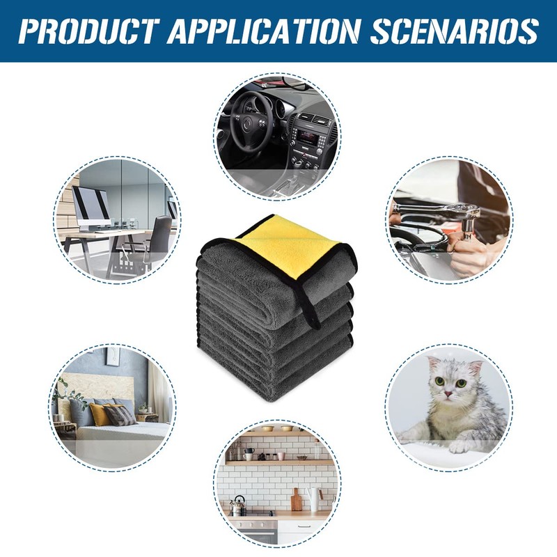 Microfiber Towel 5 Pack, Super Absorbent Drying Microfiber Cleaning Cloth