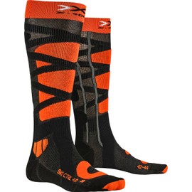 X-Socks Unisex's Ski Control 4.0 Socks, Anthracite Melange/X-Orange, 35/38 (S)