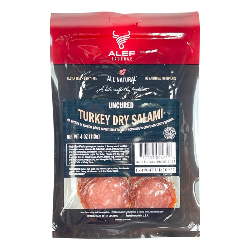 Uncured All Natural Turkey Dry Salami ( 3 packages 4