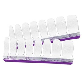 Over the Moon - Color Street Nail Strips (Glitter Dipped), Satin White Glitter on Clear Overlay (FDG370)