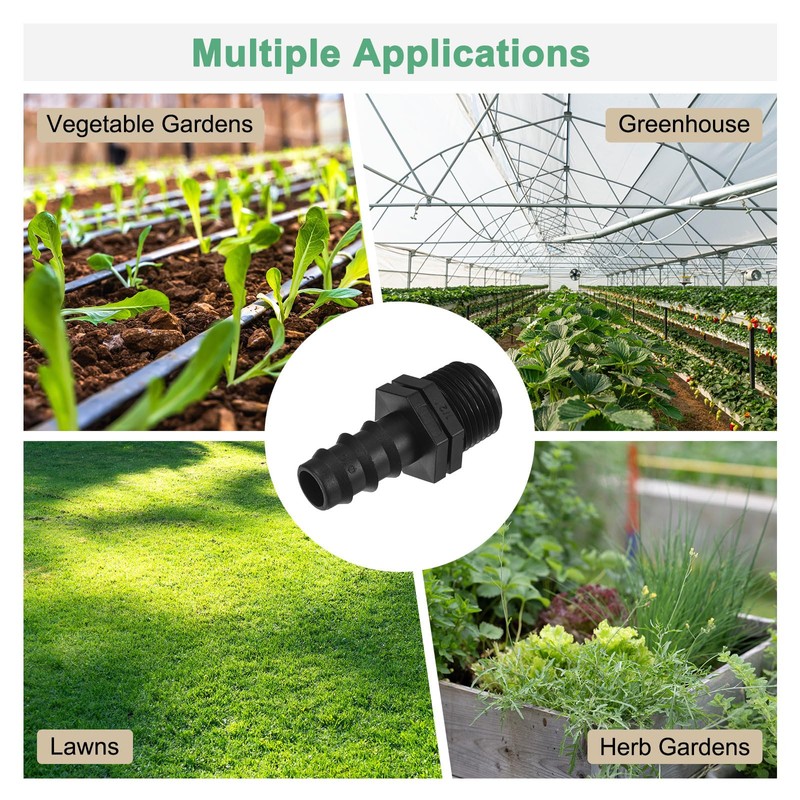 M METERXITY 10-Pack Drip Irrigation Barbed Fittings, for 3/8 to