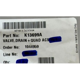 Kinetico 13699A K13699A Water Softener Drain Valve Quad OEM Qty 1
