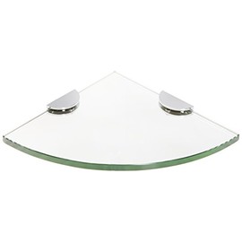 Spancraft Glass HRC12QR-CR Quarter Round Glass Shower Shelf with Half Round Clamp, Chrome Bracket, 12"