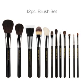 Bdellium Tools Professional Makeup Brush Maestro Series - Complete 12pc. Brush Set with Roll-Up Pouch