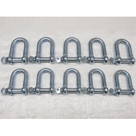 x10 8MM Galvanised Steel Commercial Dee Shackles