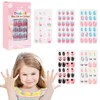 Pack of 120 Pre-Glued Full Cover False Nails for Children,