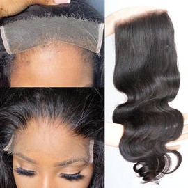 Body Wave 0.095mm Real HD 5x5 Lace Closure Invisible and Breathable Real HD Lace Closure 100% Human Hair with Tiny Single Knots Full Density Hair Natural Hairline (20inches)