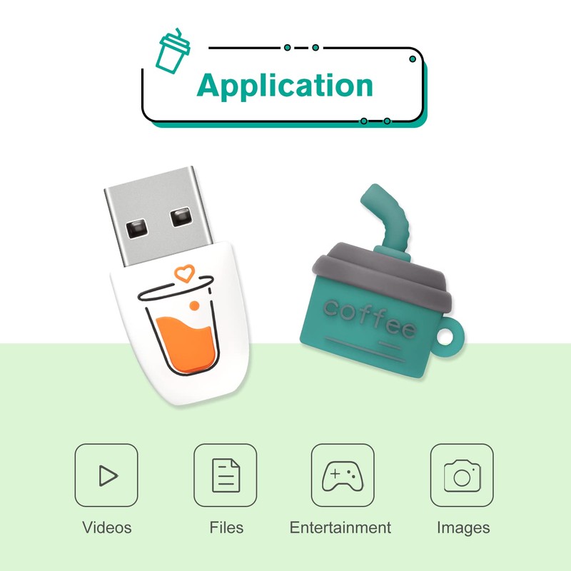 LEIZHAN Cute Coffee USB Flash Drive Computer Memory Stick USB