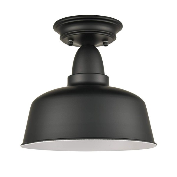 TENGIANTS Farmhouse Matte Black Ceiling Light Fixture Rustic Barn Intusrial Semi Flush Mount Ceiling Lights for Kitchen Dining Room Hallway Porch Foyer Entryway Laundry Corridor