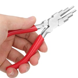 Alicates para hacer fianzas de joyería de 6 etapas, acero de alto carbono para hacer bucles de alambre, boca redonda escalonada, suministros para hacer joyas 6 en 1 para hacer manualidades,Alicates